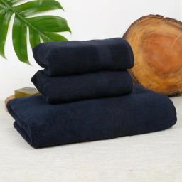 Creeva Classic Navy Cotton Solid Towels-28