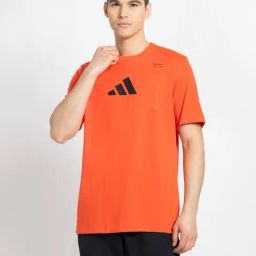 Adidas Red Cotton Regular Fit Printed Sports T-Shirt-image-41