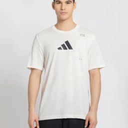 Adidas White Cotton Regular Fit Printed Sports T-Shirt-image-30