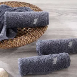 Maspar Grey Cotton 550 GSM Face Cloths - Set of 4-54