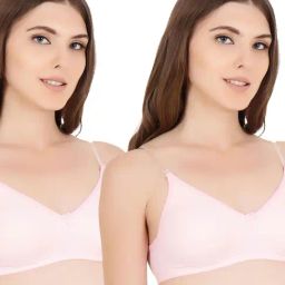 Floret Multicolor Non Wired Non Padded T-Shirt Bra (Pack Of 2)-image-20