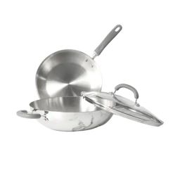 Meyer Trivantage Silver Stainless Steel with Interchangeable Glass Lid Cookware Set of - 3-image-41
