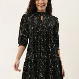 Style Quotient Black Printed Empire-Line Dress-image-32
