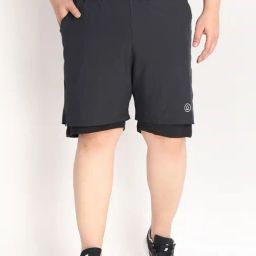 Chkokko Darkgrey Black Regular Fit Shorts-picture-23