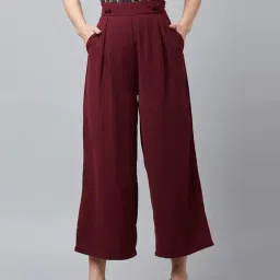 Rare Maroon High Rise Trousers-picture-48