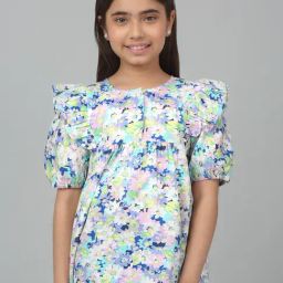 Cantabil Kids Multicolor Floral Print Top-image-24