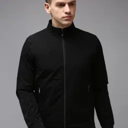 Showoff Black Regular Fit Printed Jacket-38