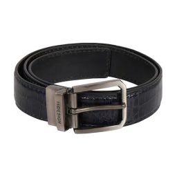 Hidesign Blue & Black Leather Reversible Belt-image-65
