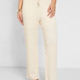 Honey By Pantaloons Off White Straight Fit Self Pattern Trousers-picture-47
