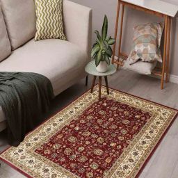 OBSESSIONS Beige & Maroon Classical Machine Made Carpet - Large (340 cm x 240 cm)-36