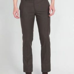 Arrow Brown Regular Fit Self Pattern Trousers-picture-7