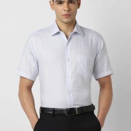 Van Heusen Blue Regular Fit Checks Shirt-image-43