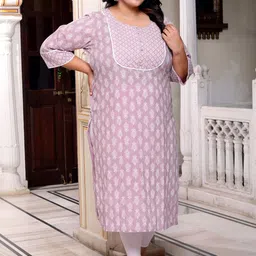 Swasti Floral Printed Cotton Straight Kurta-image-72