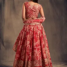 DIVASTRI Embellished Sequinned Semi-Stitched Lehenga & Unstitched Blouse With Dupatta image 3