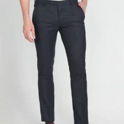 Arrow Blue Regular Fit Checks Trousers-image-48