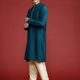 Anouk Printed Regular Mukaish Kurta with Trousers & With Dupatta image 5