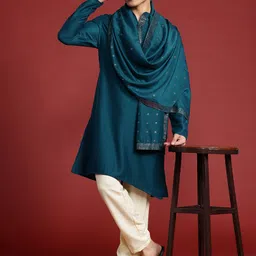 Anouk Printed Regular Mukaish Kurta with Trousers & With Dupatta image 1