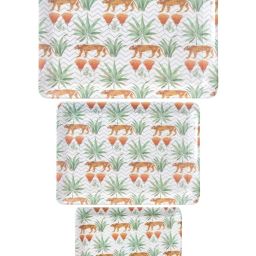 Goodhomes Multicolor Melamine Rectangular Serving Tray - Set of 3 image 2