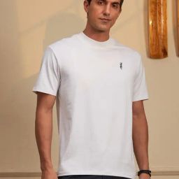 Peter England White Cotton Regular Fit Printed T-Shirt-image-99