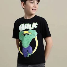 Kidsville Boys Black Cotton Printed T-Shirt-image-53
