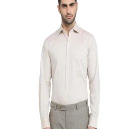 Raymond Brown Pure Cotton Regular Fit Self Design Formal Shirt-picture-23