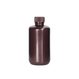 RELIGLAS 500 ml Polypropylene Autoclaveable Screwcap Narrow Mouth Amber Reagent Bottles, 13.217.08-3