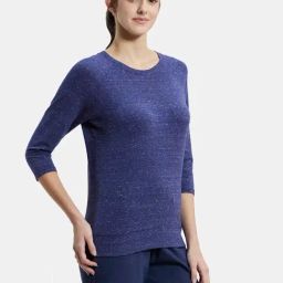 Jockey AW14 Women's Super Combed Cotton Viscose Regular Fit Solid Three Quarter Sleeve T-Shirt-13