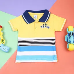 V-Mart Boys Colourblocked Polo Collar Cotton T-shirt-picture-34