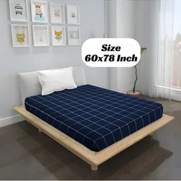 Wings Star Blue Queen Cotton Breathable Mattress Protector-image-6