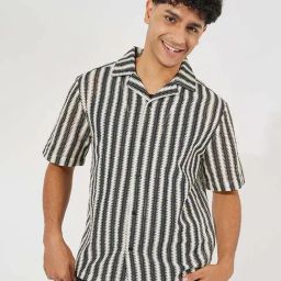 Styli Multicolored Relaxed Fit Striped Shirt-image-22