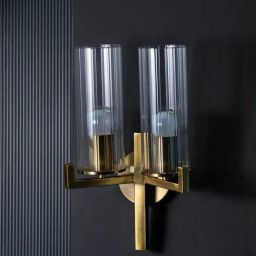 Whispering Homes Evolve Double Nordic Style Modern Golden Metal & Glass Light-image-16