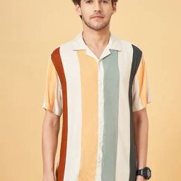 People By Pantaloons Blanc De Blanc Regular Fit Striped Shirt-picture-32