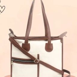 Yelloe Off White & Tan Large Tote-image-63