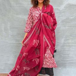 Chidiyaa Soil Hues of Horizon Blockprinted Cotton Dupatta-picture-24