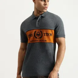 United Colors Of Benetton Grey Pure Cotton Regular Fit Logo Printed Polo T-Shirt-picture-11