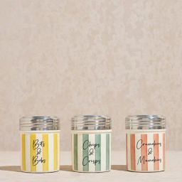 Westside Home Multicolour Stripe Printed Munchies Jar (Set of 3)-17