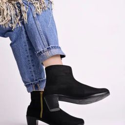 Shoetopia Women's Black Casual Boots-image-104