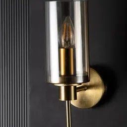 Whispering Homes Golden Essence Modern Metal & Glass Wall Sconce-image-83