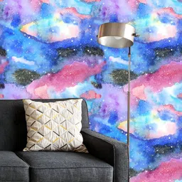 ArtzFolio Printed UV-Resistant Anti-Bacterial Watercolor Modern GalaxyPeel & Stick Wallpaper-image-94