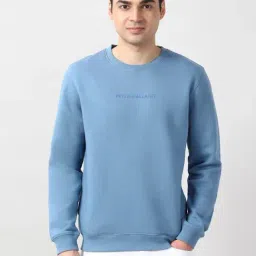 Peter England Blue Cotton Regular Fit Sweatshirt-picture-10