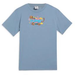Puma Kids Blue Printed Cotton Relaxed Fit T-Shirt-picture-47