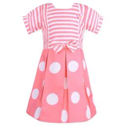 Wish Karo Kids Peach Printed Frock-image-48