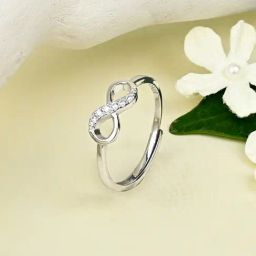 Touch925 925 Pure Silver Loop Infinite Ring for Women-image-21