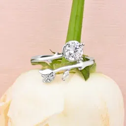Touch925 925 Pure Silver Whispering Leaf Ring for Women-image-56