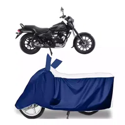Auto Pearl Bike Cover for Bajaj Avenger 180 Street (White & Blue)-picture-5