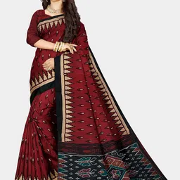 TITHI SAREES Ethnic Motifs Print Pure Cotton Sambalpuri Saree-picture-55