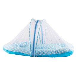 Mittenbooty Cotton Mosquito Net Bedding Jumbo With Pillow Polka Dot Print - Blue-11