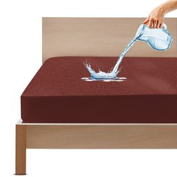 GADDA CO Cotton Waterproof Bamboo Single Bed Protector Mattress Cover - Brown-image-86