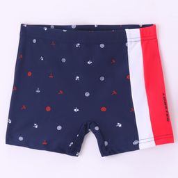 Lobster Shorts Style Swimming Trunks Umbrella Print - Blue-image-59