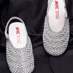 Mine Sole Pearl Embellished  Sandals -  Silver-image-27